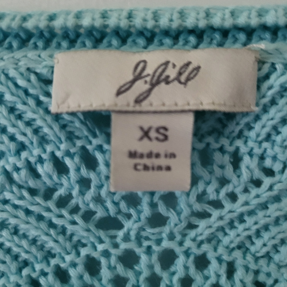 J. Jill pointelle short-sleeved button-up sweater - Picture 6 of 8